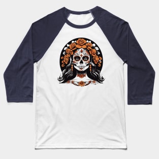 santa muerte face Baseball T-Shirt